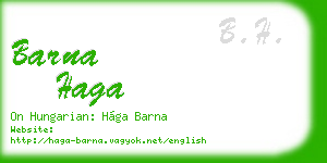 barna haga business card