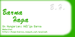 barna haga business card